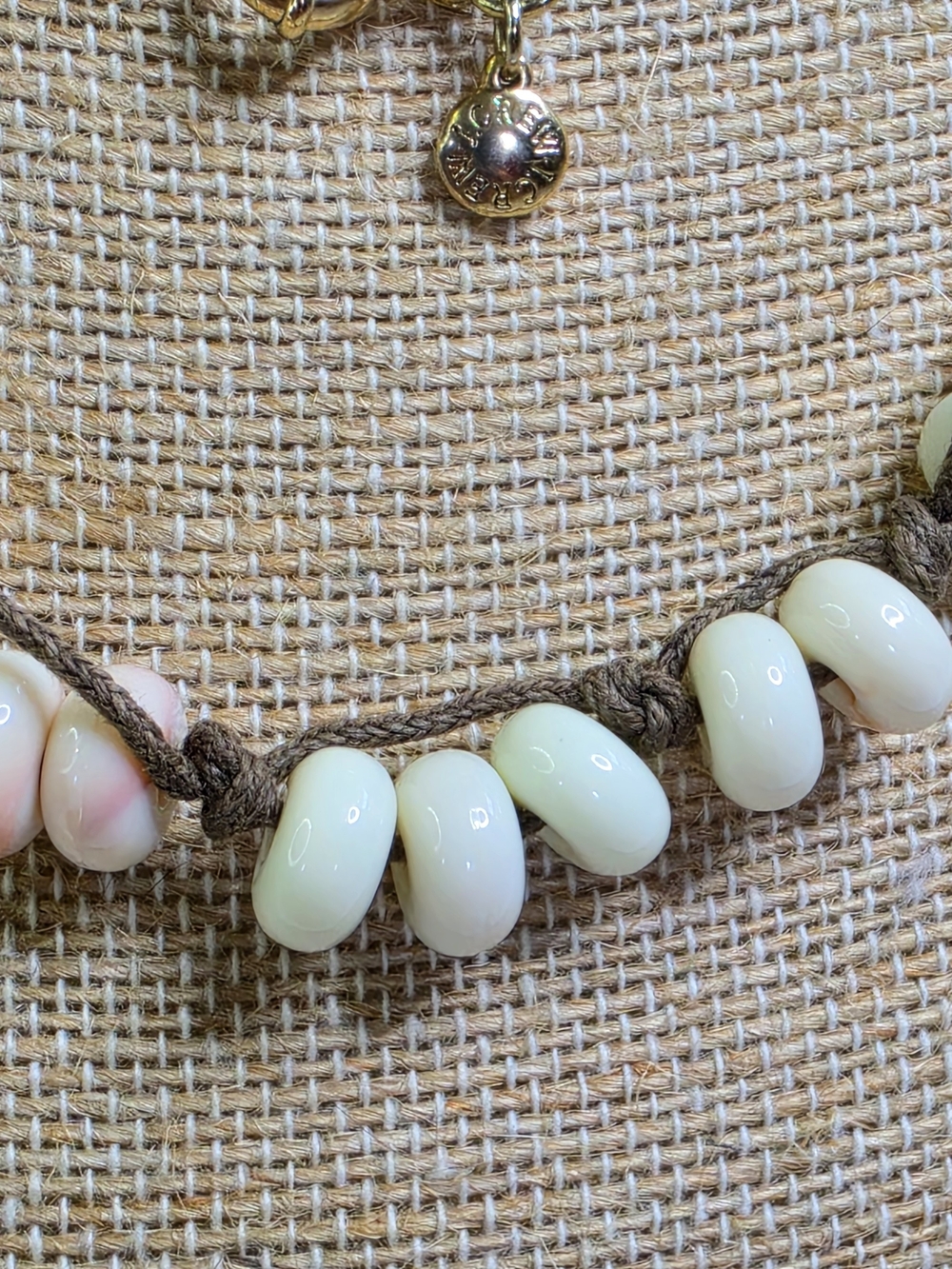 J. Crew Shell Bead Brown Cord Necklace - Picture 7 of 10